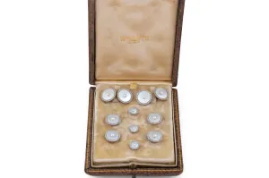 Tuxedo Set - Art Deco Mother of Pearl & 14K Gold