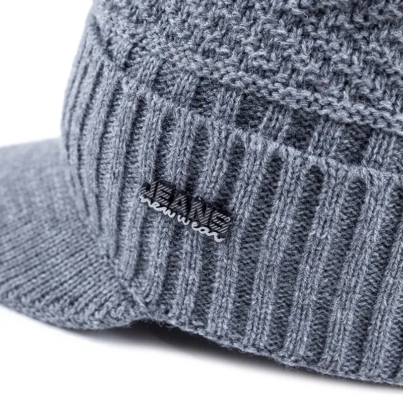 Unisex Plush Fleece-Lined Knitted Beanie Hat