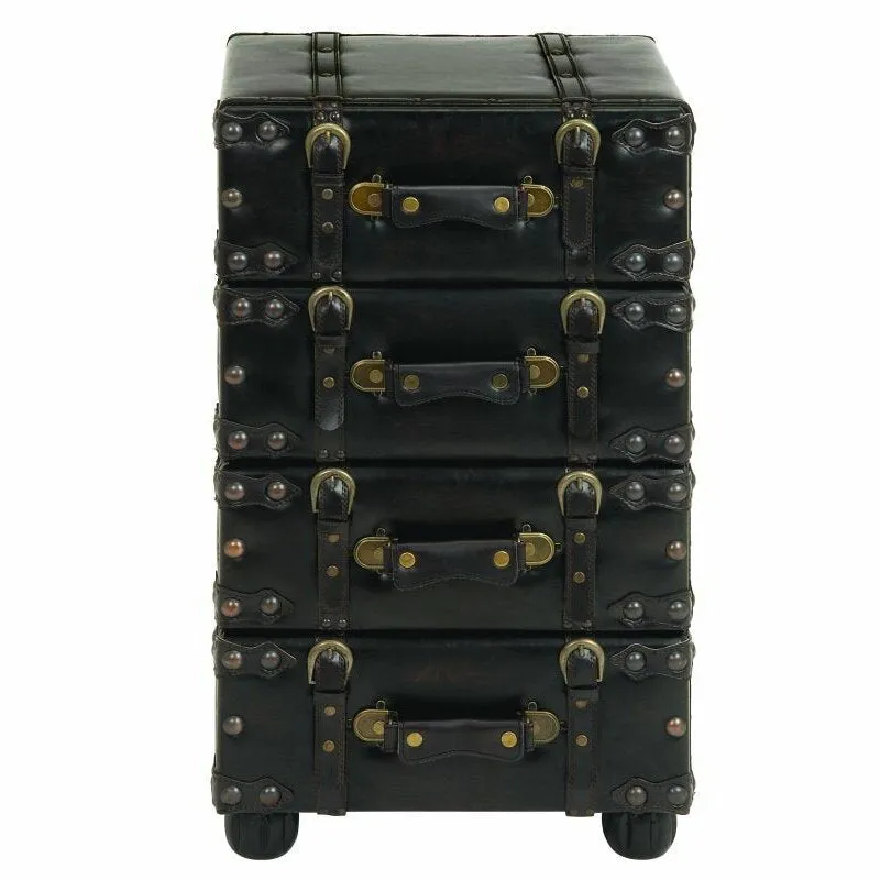Urbana 4-Drawer Accent Chest with Buckle Straps & Gold Stud Accents Steelside™