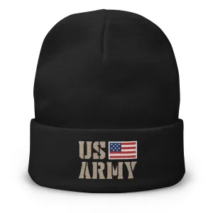 US ARMY Patriotic Embroidered Beanie