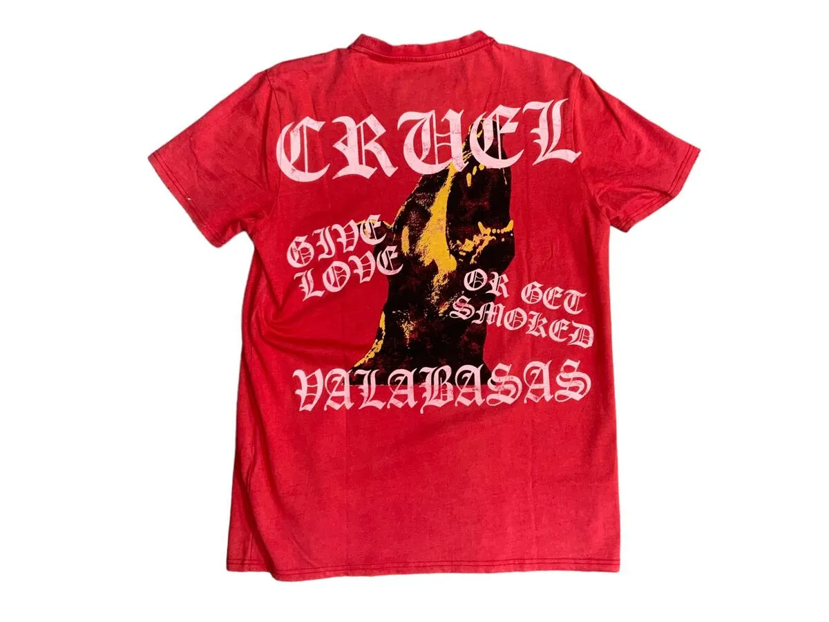 Valabasas Cruel Vintage Red Tee