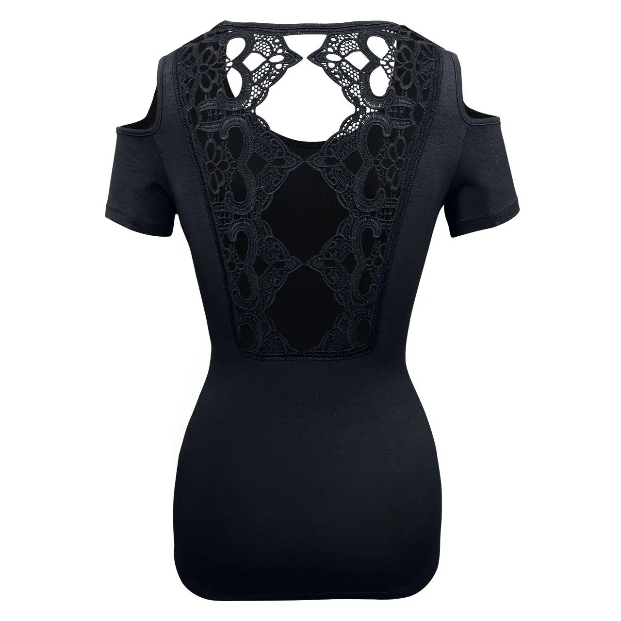 VB021/VB121 - Ladies Half Sleeve Shirts Lace back and shoulder cutoffs