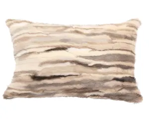 Venezia Fur Pillow - Beige Brown