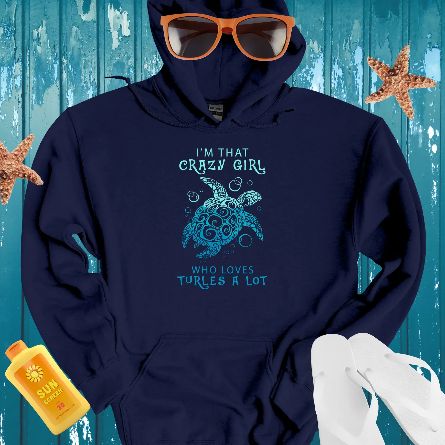 Vibrant Hoodie With Sea Turtle Design For Turtle Lovers