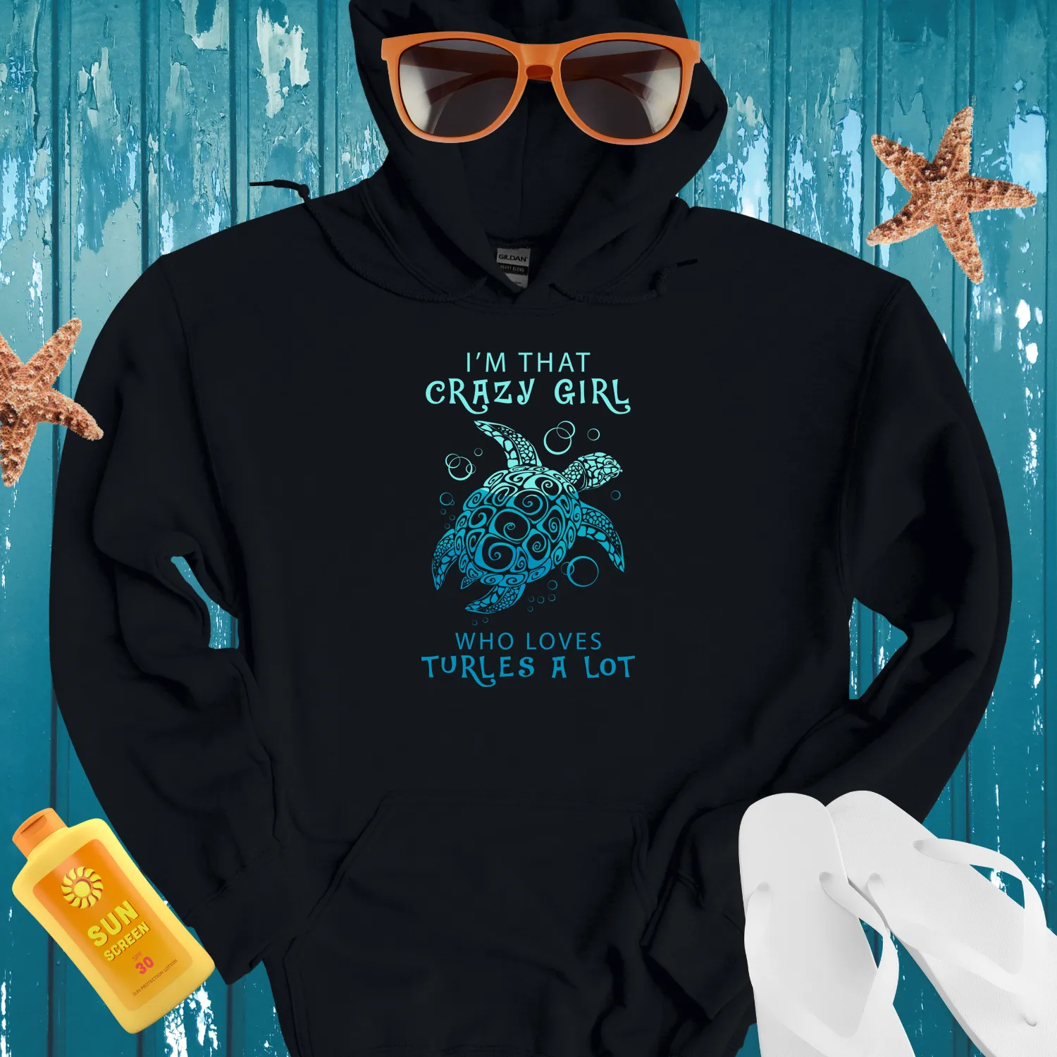 Vibrant Hoodie With Sea Turtle Design For Turtle Lovers