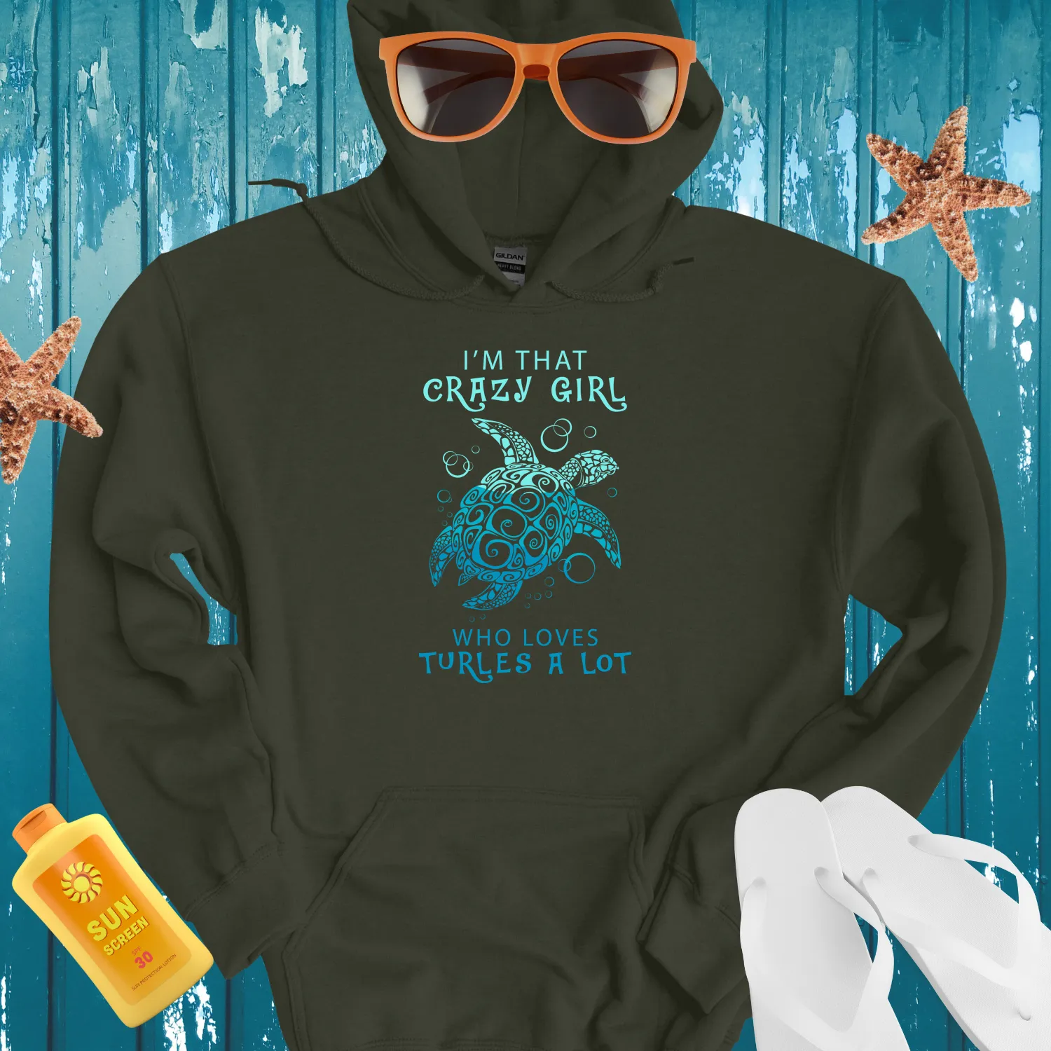 Vibrant Hoodie With Sea Turtle Design For Turtle Lovers