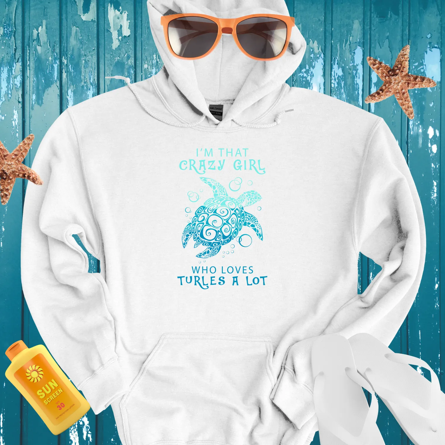 Vibrant Hoodie With Sea Turtle Design For Turtle Lovers