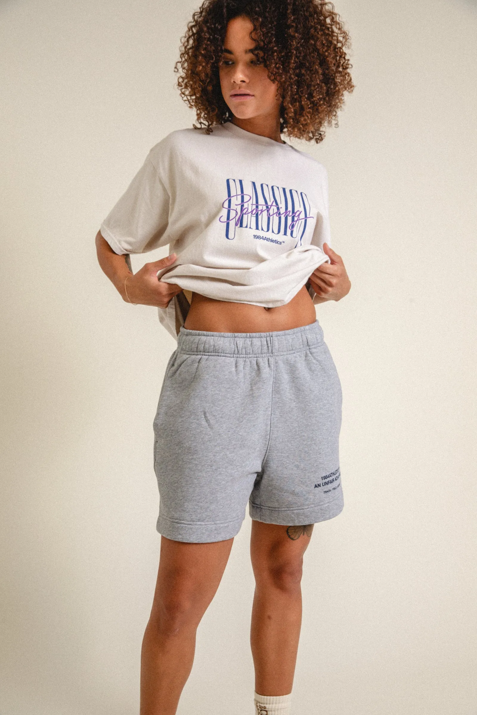Vice 84 'Athletics' Jogger Shorts - Grey