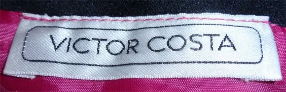 VICTOR COSTA 1980s Black and Pink Silk Cocktail Dress
