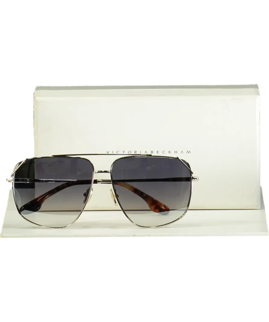 Victoria Beckham Metallic Gradient Mirror Lense Sunglasses One Size