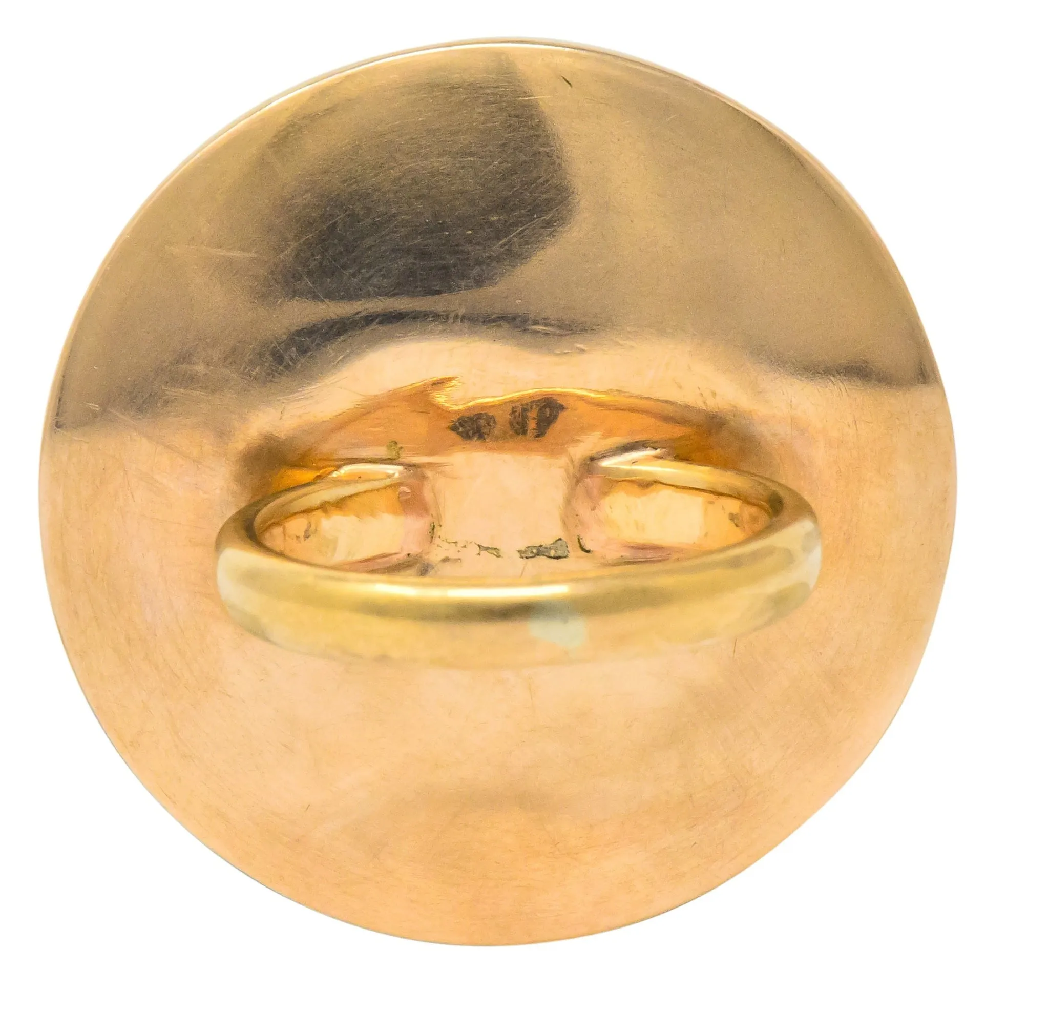 Victorian 14 Karat Rose Gold Mixed Metal Lao Tzu Boy & Ox Shakudo Ring