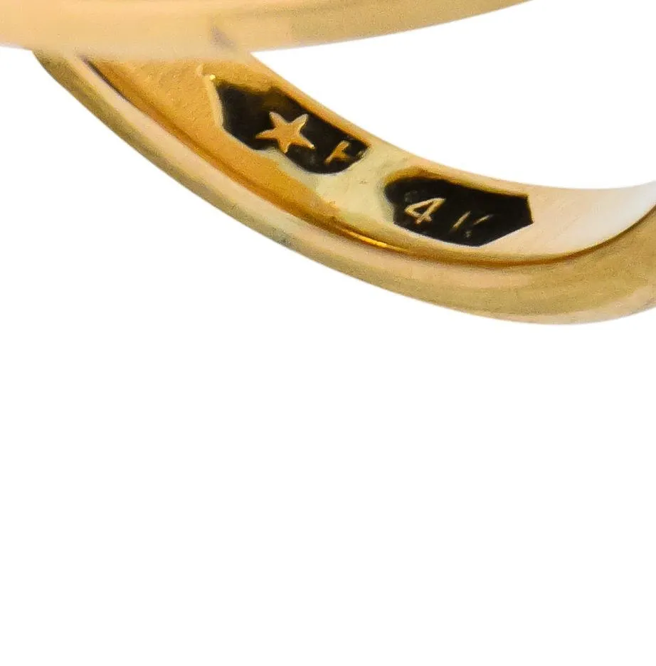 Victorian 14 Karat Rose Gold Mixed Metal Lao Tzu Boy & Ox Shakudo Ring