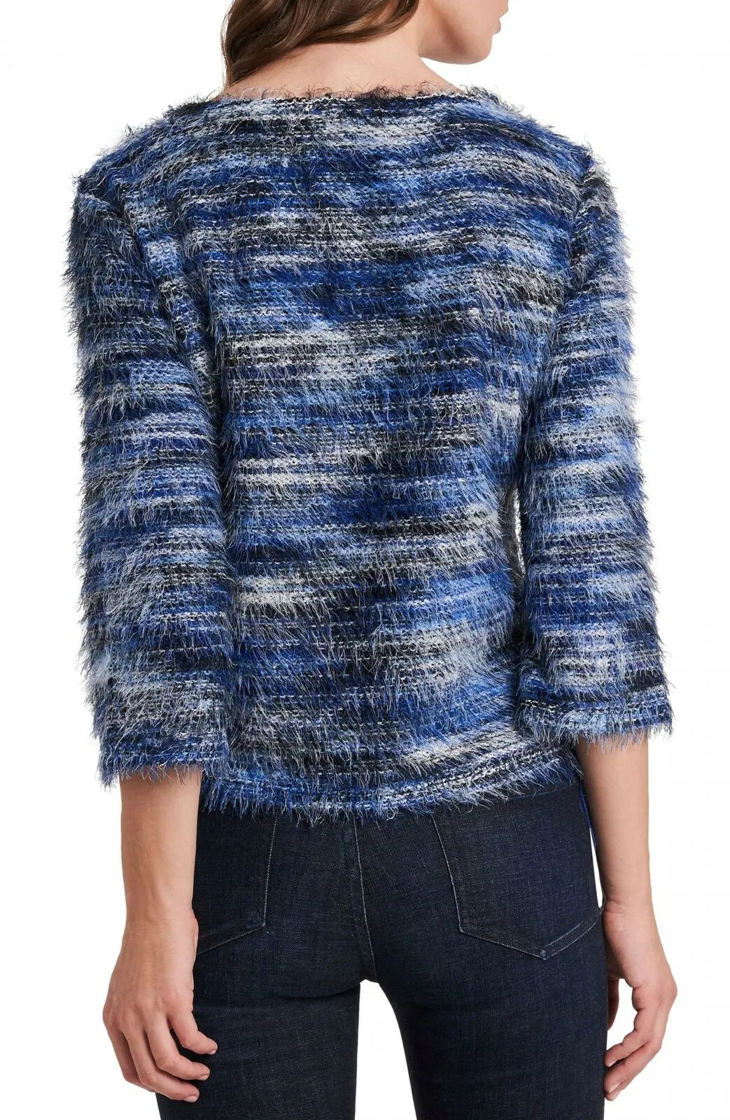 Vince Camuto Women's 3/4 Sleeve Eyelash Knit Sweater