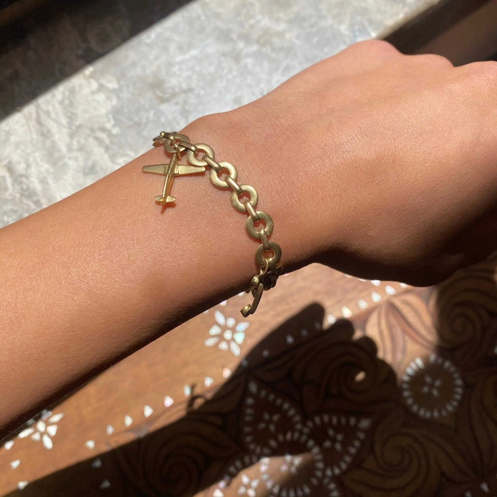 Vintage 18kt Gold Charm Bracelet, French