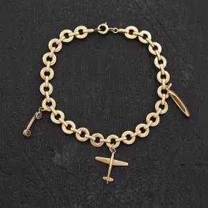 Vintage 18kt Gold Charm Bracelet, French