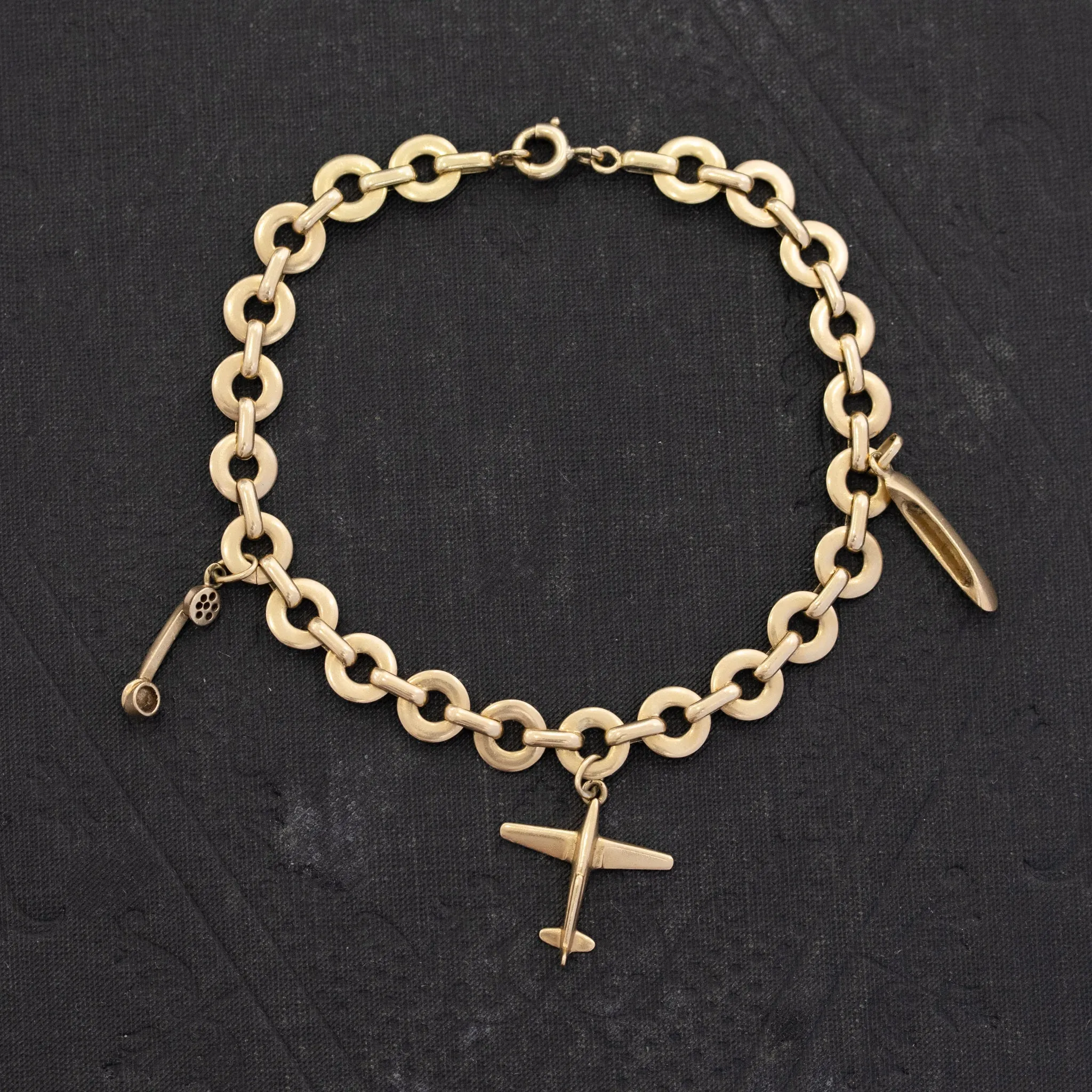 Vintage 18kt Gold Charm Bracelet, French
