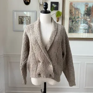 Vintage 70s 80s Banana Republic Safari &amp; Travel Clothing Co Cardigan Sweater Cot