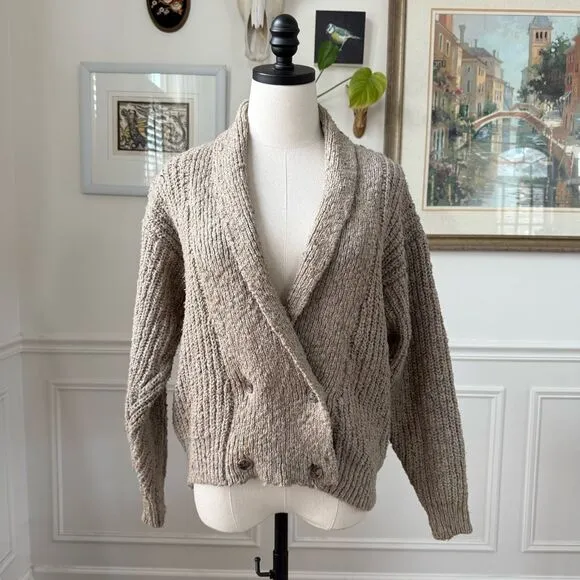 Vintage 70s 80s Banana Republic Safari &amp; Travel Clothing Co Cardigan Sweater Cot