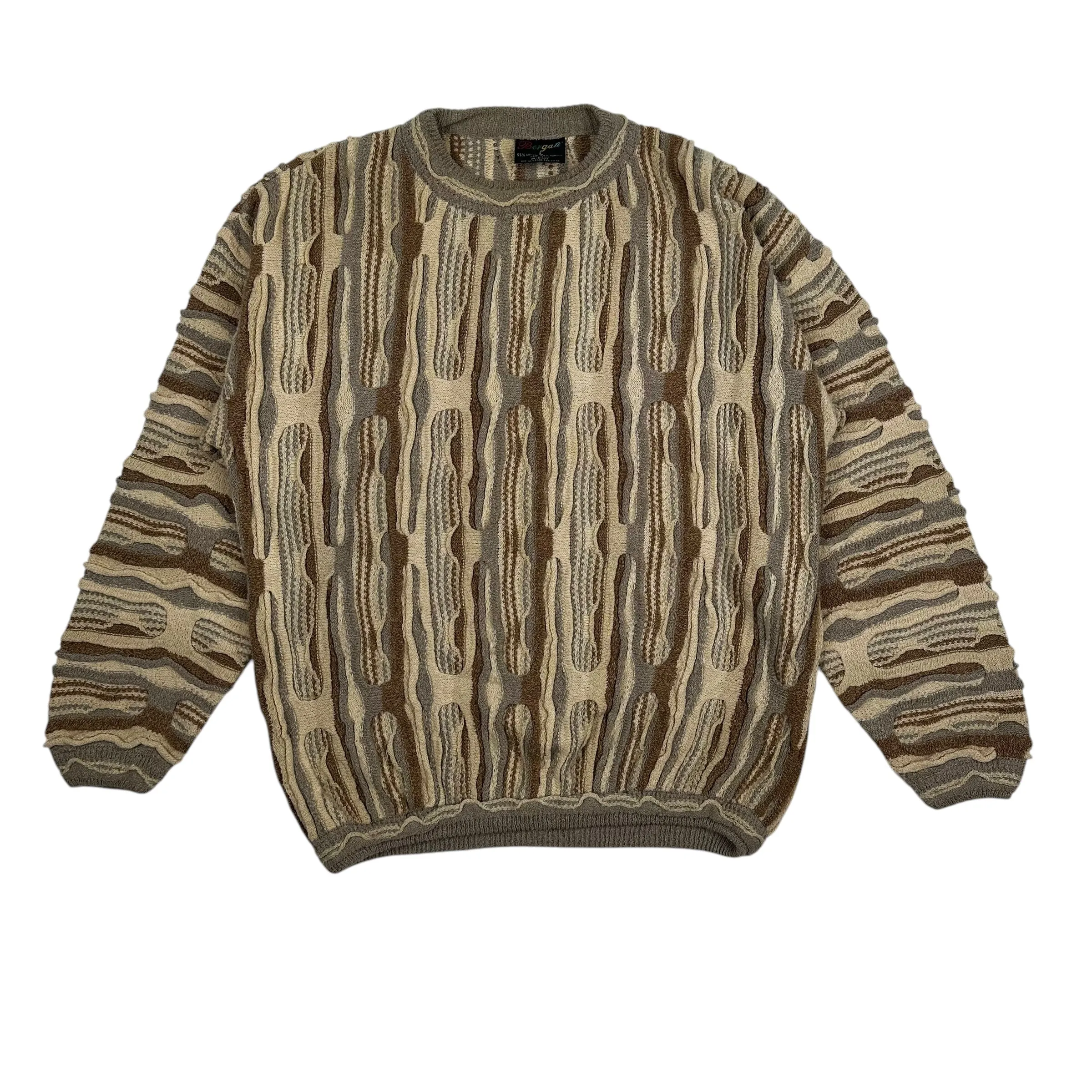 Vintage Bergati Coogi Inspired Beige Tone Sweater - L