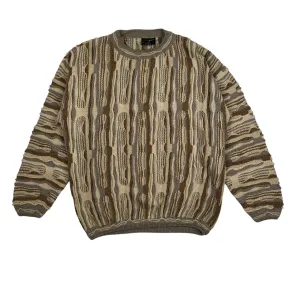 Vintage Bergati Coogi Inspired Beige Tone Sweater - L
