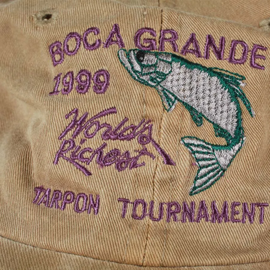 Vintage Boca Grande Fishing Tournament Hat Khaki 1999