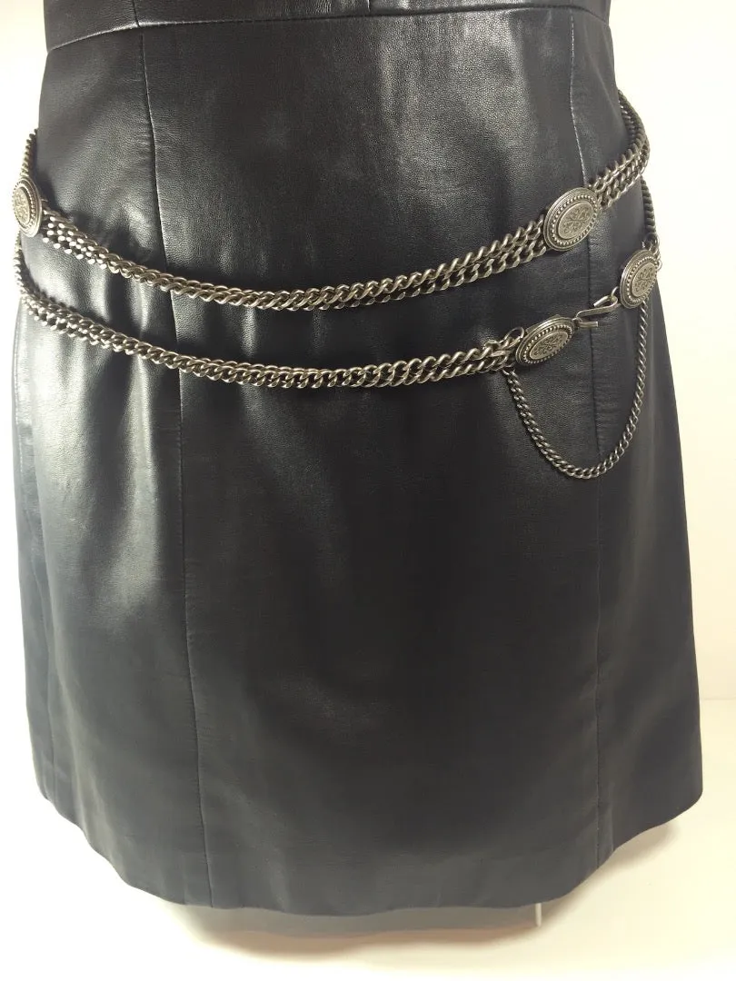 VINTAGE Distressed Metal Drape Chain Belt with Safety Catch