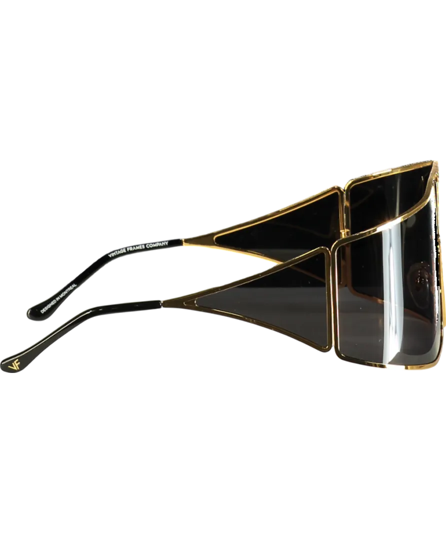 Vintage Frames Metallic Outcast 24kt Yellow Gold Sunglasses One Size