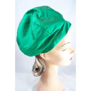 Vintage Green Silk Bubble Beehive Hat 1950s Large