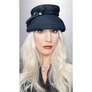 Vintage Hat Black Knit Everitt Bucket Style 1950s One size