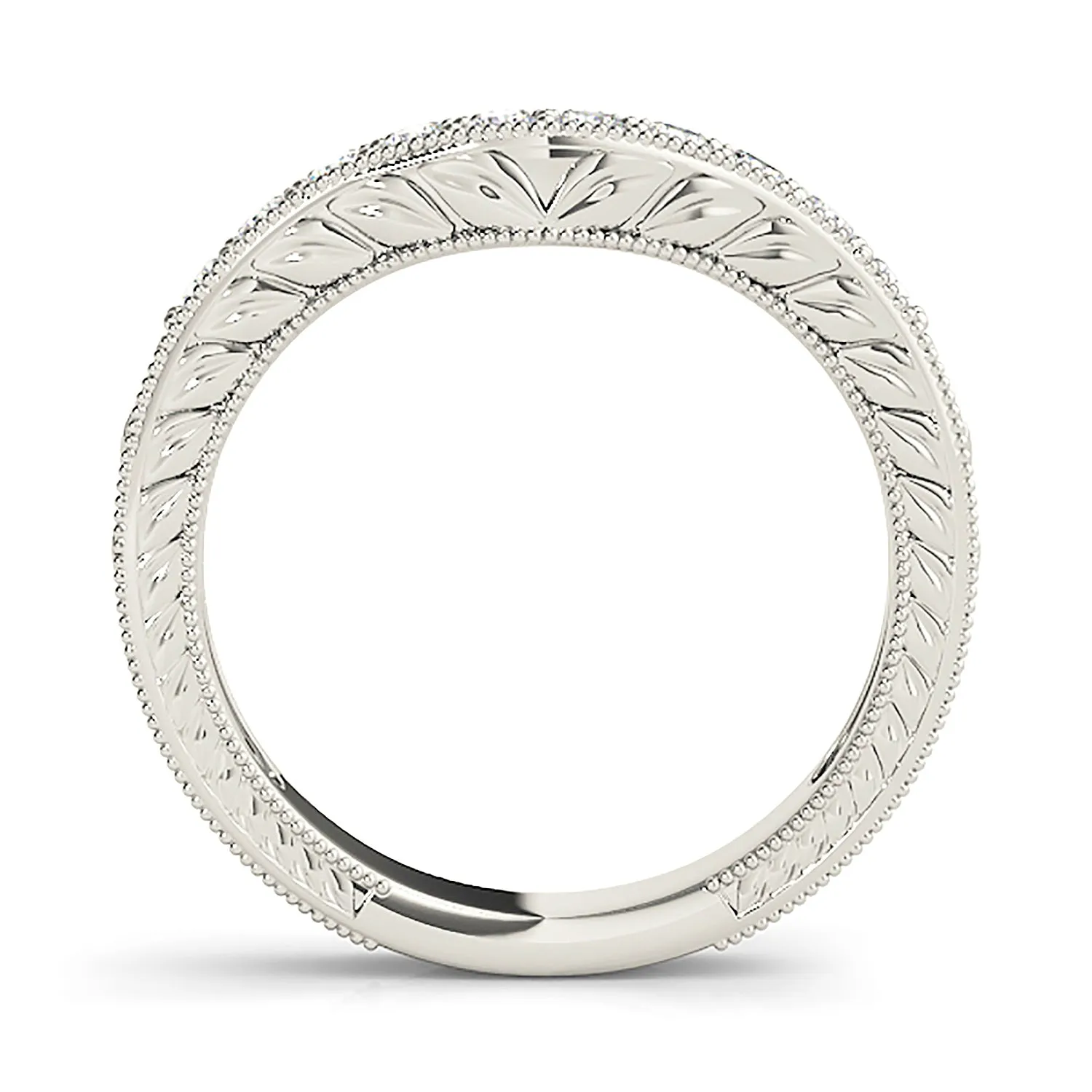 Vintage Inspired Diamond Curved Wedding Band