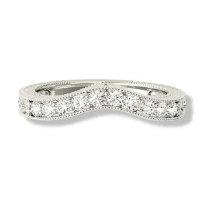 Vintage Inspired Diamond Curved Wedding Band