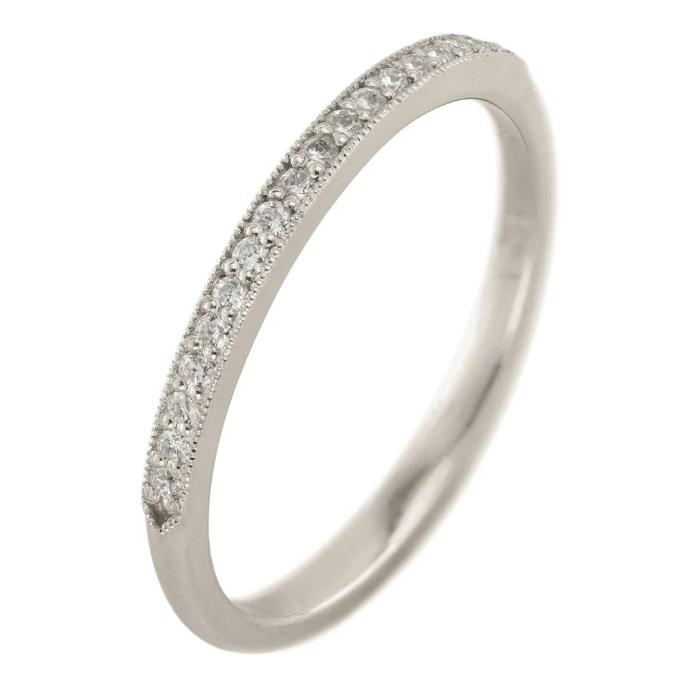 Vintage Inspired Diamond Wedding Band, Jamie Setting, Platinum
