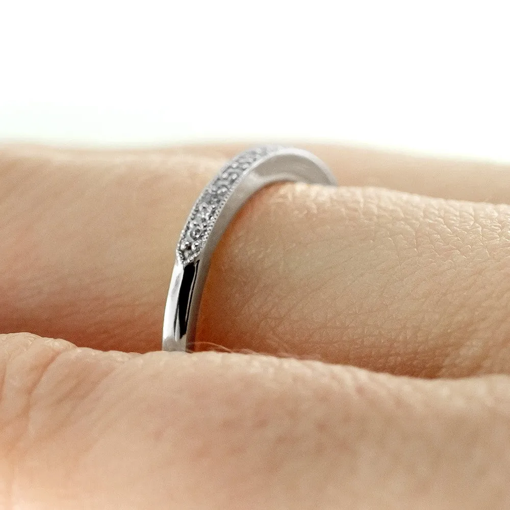 Vintage Inspired Diamond Wedding Band, Jamie Setting, Platinum