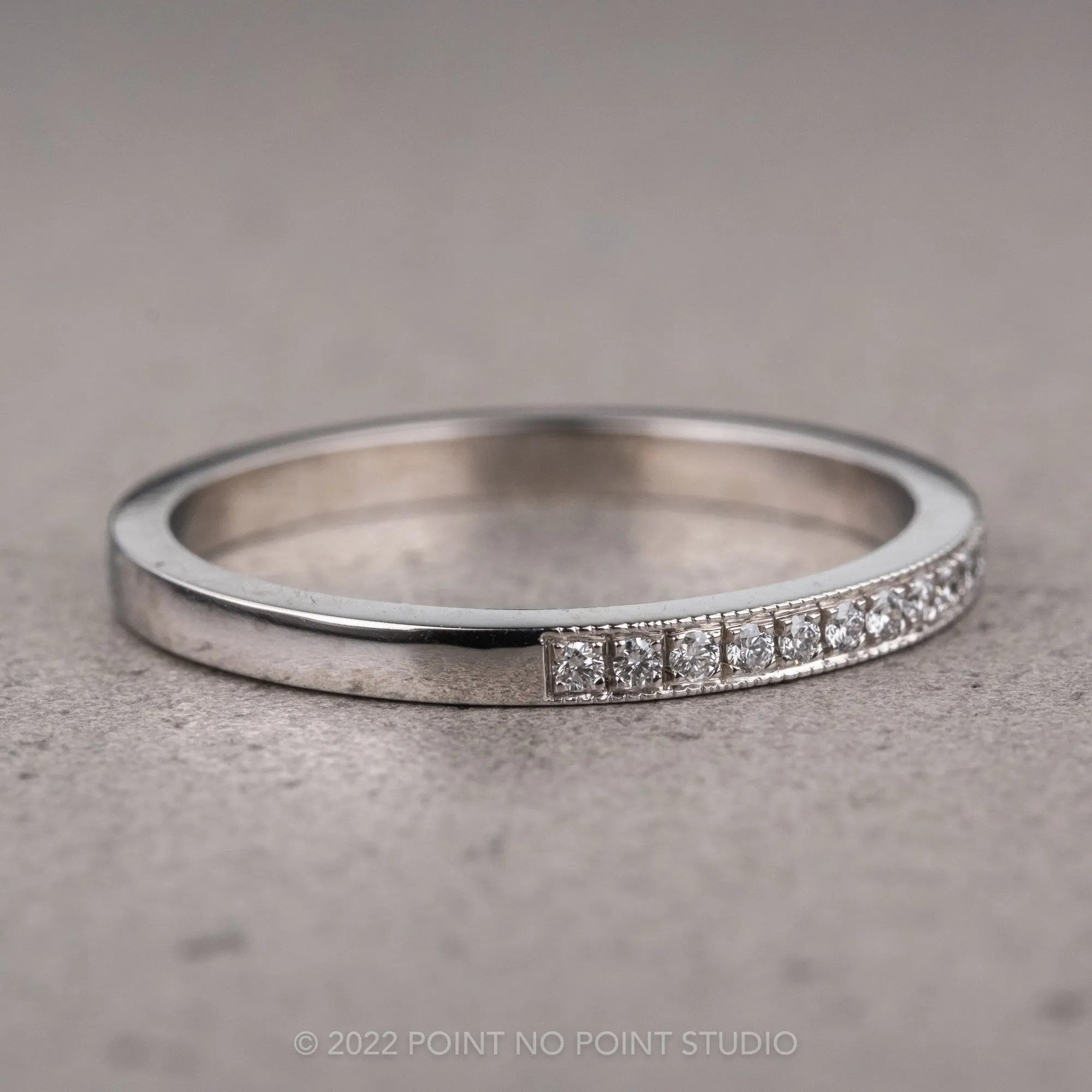 Vintage Inspired Diamond Wedding Band, Jamie Setting, Platinum