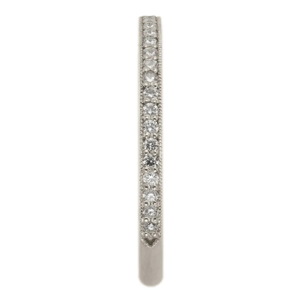 Vintage Inspired Diamond Wedding Band, Jamie Setting, Platinum