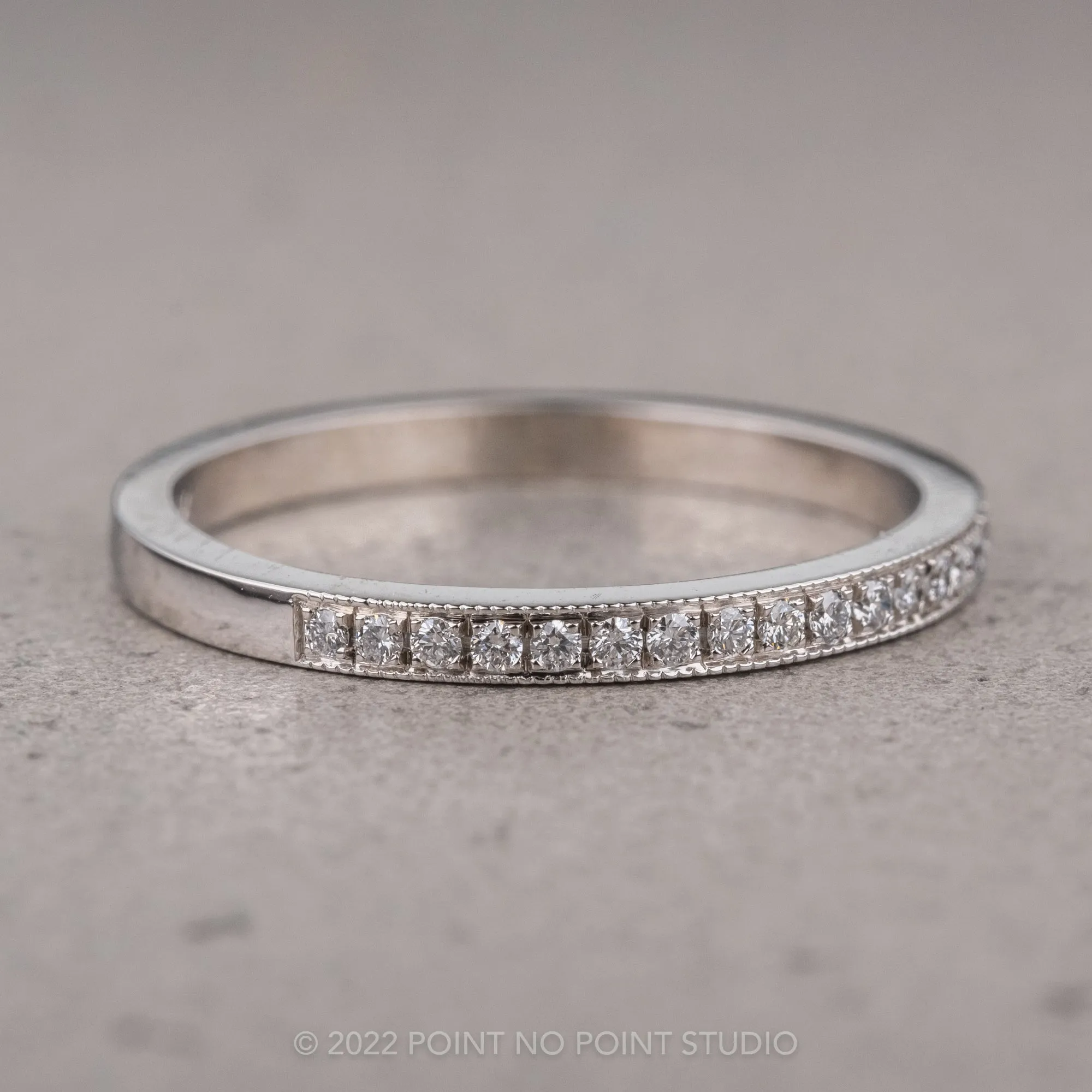 Vintage Inspired Diamond Wedding Band, Jamie Setting, Platinum
