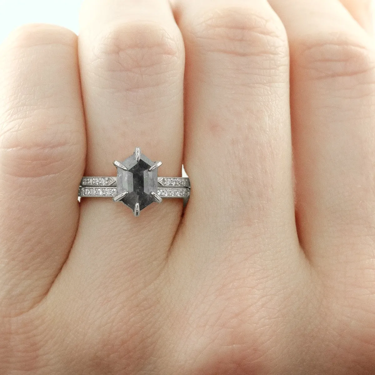 Vintage Inspired Diamond Wedding Band, Jamie Setting, Platinum
