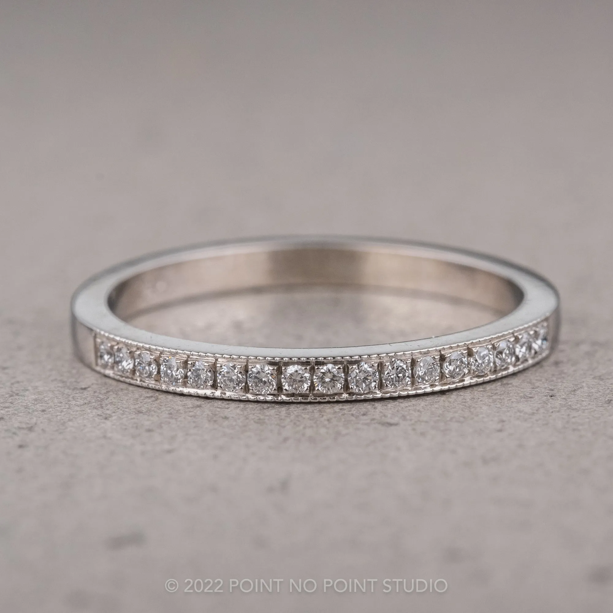 Vintage Inspired Diamond Wedding Band, Jamie Setting, Platinum