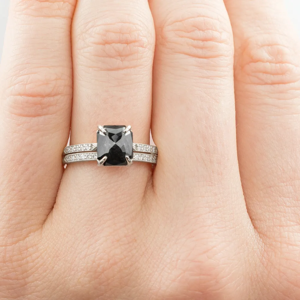 Vintage Inspired Diamond Wedding Band, Jamie Setting, Platinum