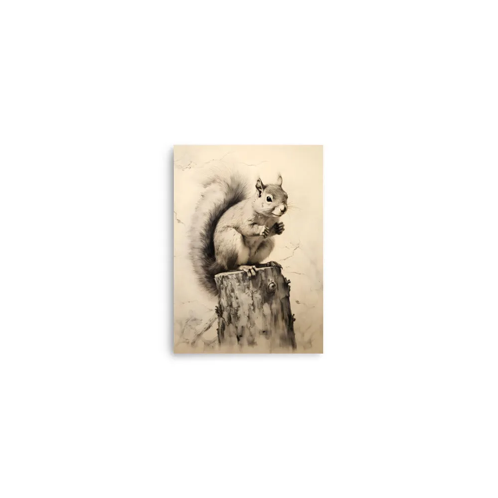 Vintage-Inspired Squirrel Art Print