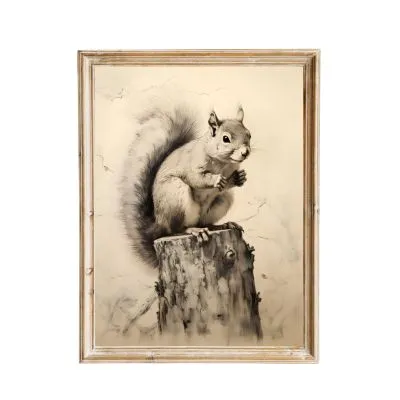 Vintage-Inspired Squirrel Art Print