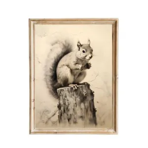 Vintage-Inspired Squirrel Art Print