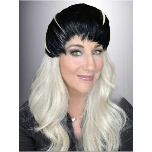Vintage Ladies  Feather Hat  1950s Dramatic Black & Ivory