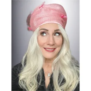 Vintage Ladies Hat Cotton Candy Pink Horsehair 1960s