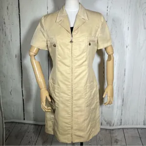 Vintage Laurel Safari Linen Blend Full Zip Shirtdress Dress Size 40 EUC