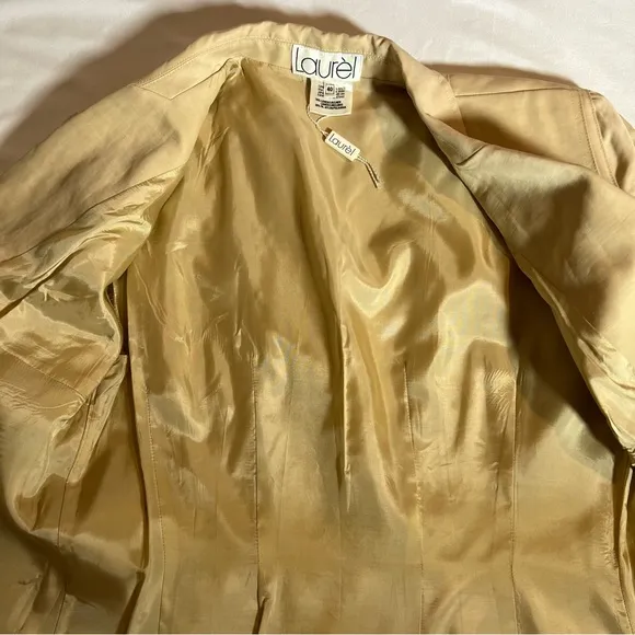 Vintage Laurel Safari Linen Blend Full Zip Shirtdress Dress Size 40 EUC