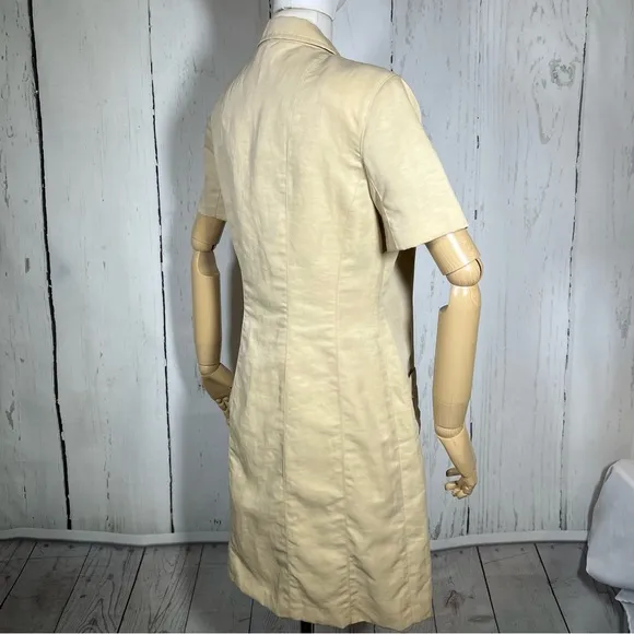 Vintage Laurel Safari Linen Blend Full Zip Shirtdress Dress Size 40 EUC