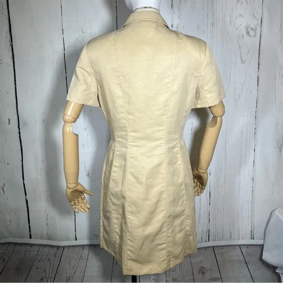 Vintage Laurel Safari Linen Blend Full Zip Shirtdress Dress Size 40 EUC