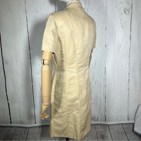 Vintage Laurel Safari Linen Blend Full Zip Shirtdress Dress Size 40 EUC