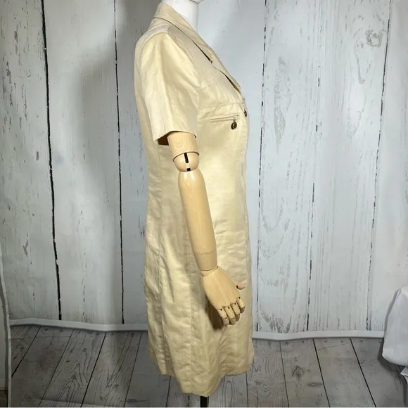Vintage Laurel Safari Linen Blend Full Zip Shirtdress Dress Size 40 EUC